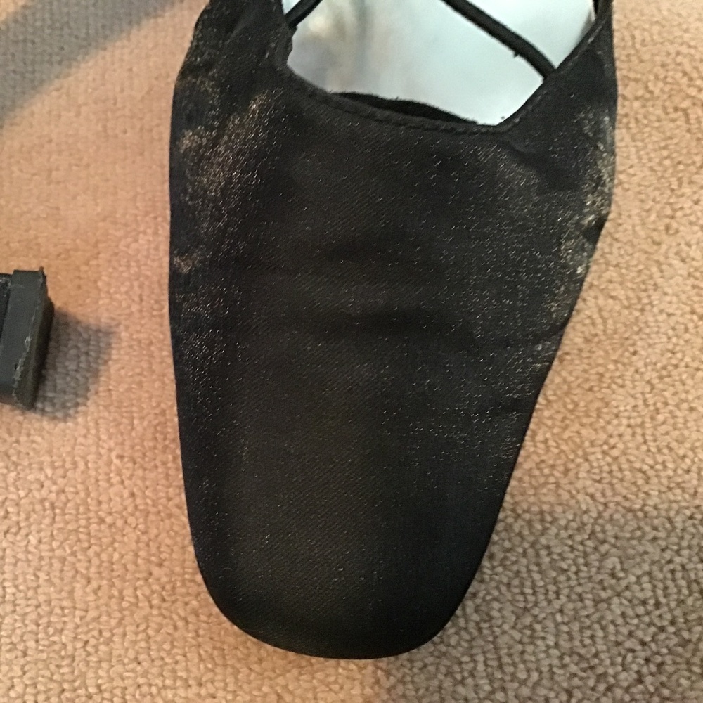 Jessica Dress shoe sparkly satin fabric with elastic straps & bead accent- 8 1/2 - Picture 5 of 10